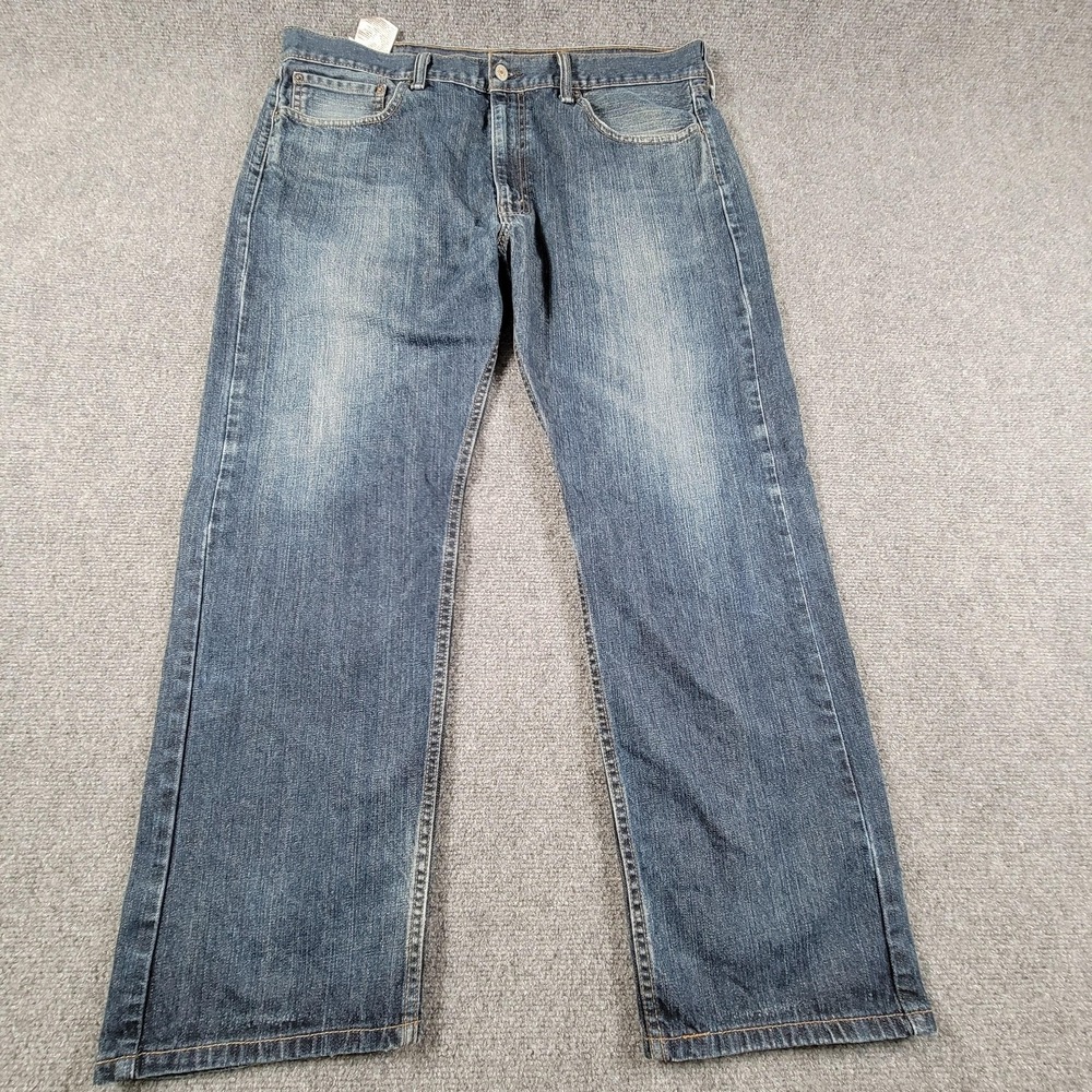 Levis 505 Jeans Mens 40x30 Blue Denim Straight Leg‎ Comfort Fit Distressed Pants